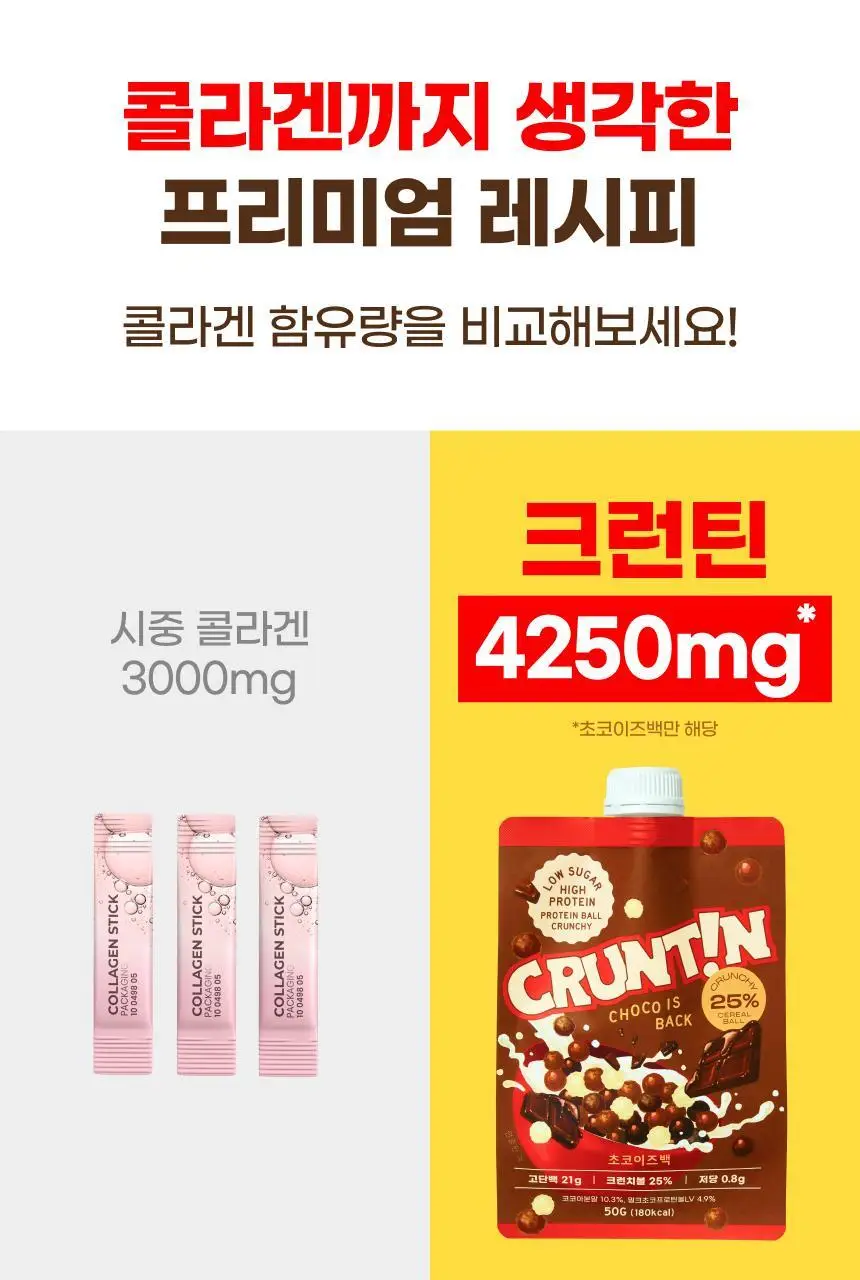 [NEW 블루베리요거팝] 크런틴 크런치볼 단백질쉐이크 5box(25팩) 5종 택1 상세페이지 106